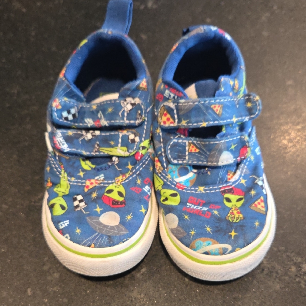 Vans Blue Alien Print Kids Sneakers